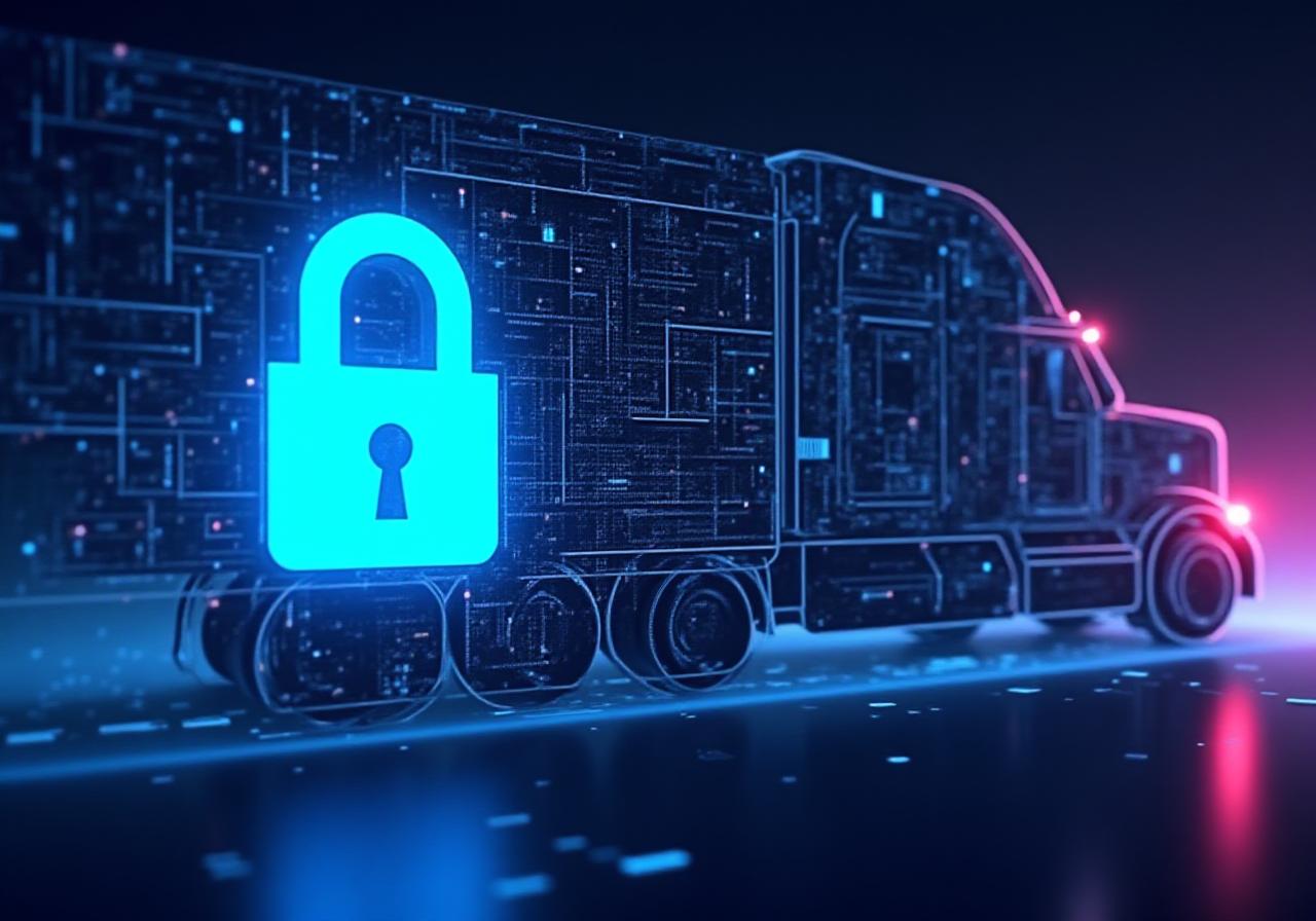 Secured digital logistics data illustration